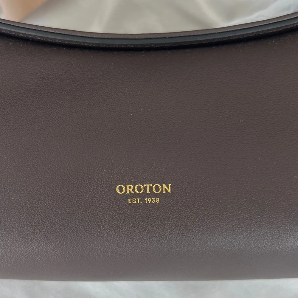 ✨ Brand New ✨ Oroton Mahogany Brown Leather Shoulder Bag - Picture 4 of 5